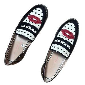 Betsey Johnson Darian white and black polka dot loafers (10)
